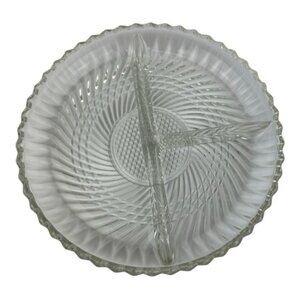Vintage Libbey 3 Part Glass Relish Dish 7